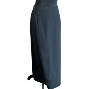 Vintage Harve Benard Black Velvet Maxi Skirt Dark Academia Sz 12 Minimalist Chic